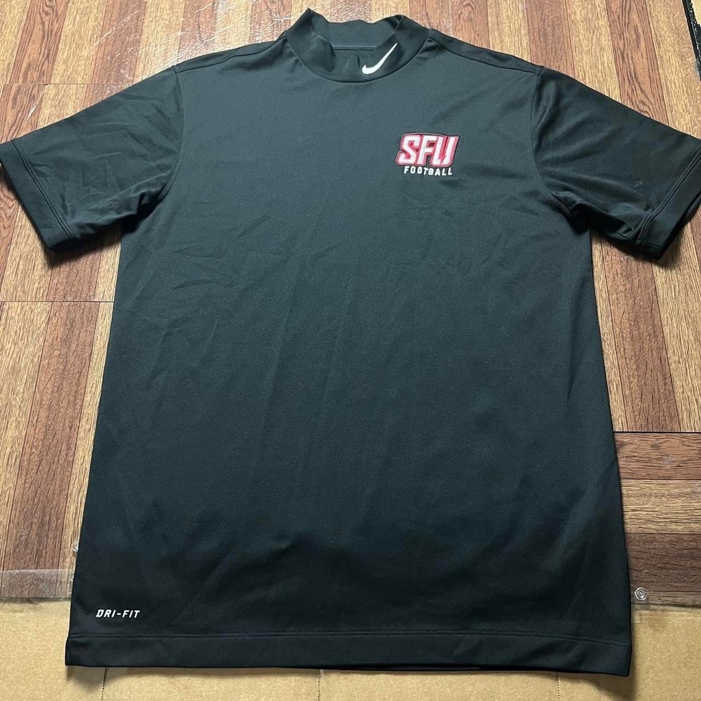 Nike Black SFU Football Mock Dri-Fit Tech Shirt Medium